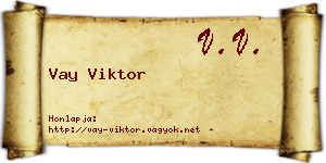 Vay Viktor névjegykártya